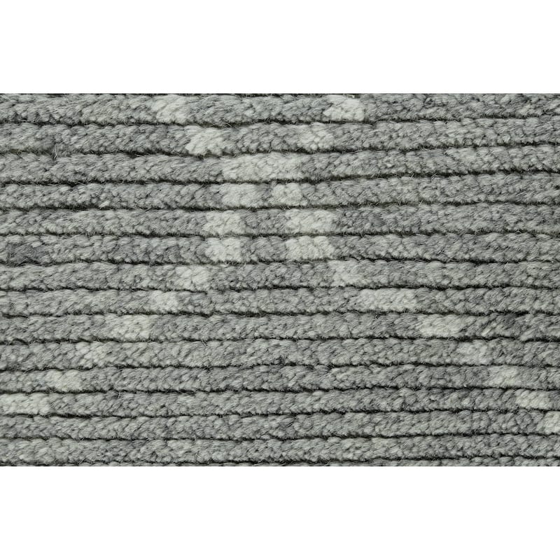 Vail Luxe Hand Knot Moroccan Wool Rug, Ice Green/Light Gray