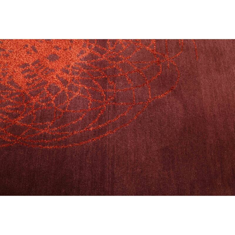 ECARPETGALLERY Hand-knotted Opulence Dark Brown Silk, Wool Rug - 7'11 x 9'10