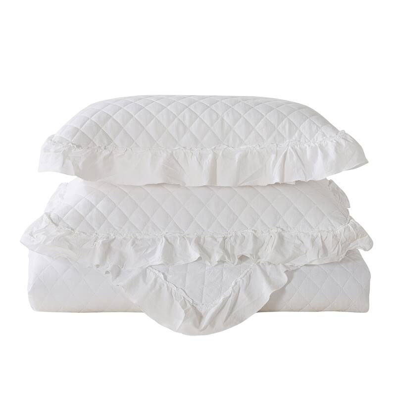 3 Piece Ruffle Quilt Set