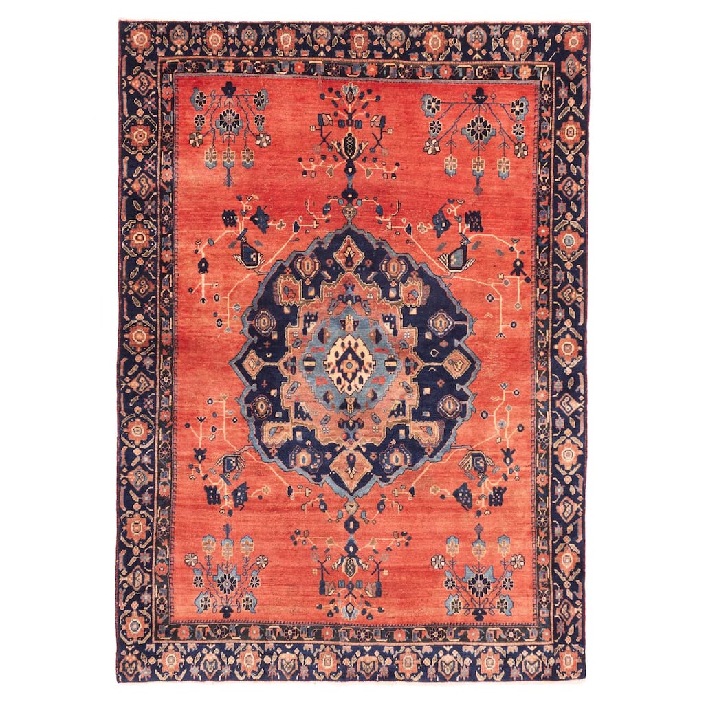 ECARPETGALLERY Hand-knotted Melis Dark Copper Wool Rug - 4'9 x 6'8