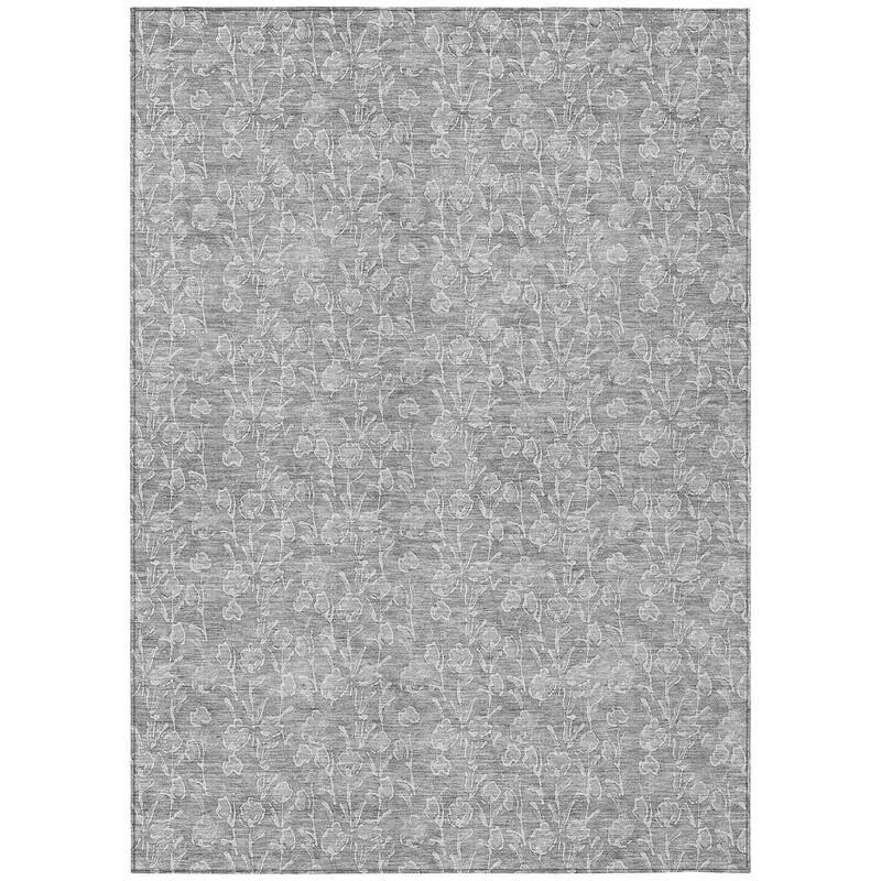 Machine Washable Indoor/ Outdoor Chantille Modern Floral Impressions Rug