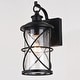 preview thumbnail 9 of 11, VAXCEL Adams 1-Light Black Dusk to Dawn Sensor Outdoor Wall Sconce, Durable Steel, Clear Seeded Glass Shade, LED Compatible