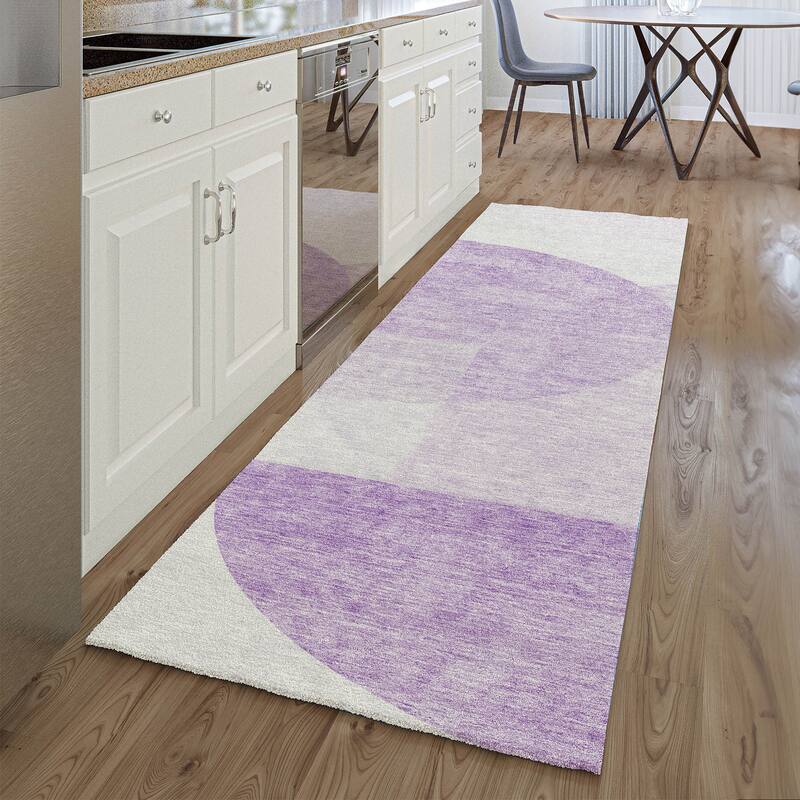 Premium Washable Super Soft Modern Deco Mayfield Rug - Purple - 2' 3" x 7' 6" - Runner