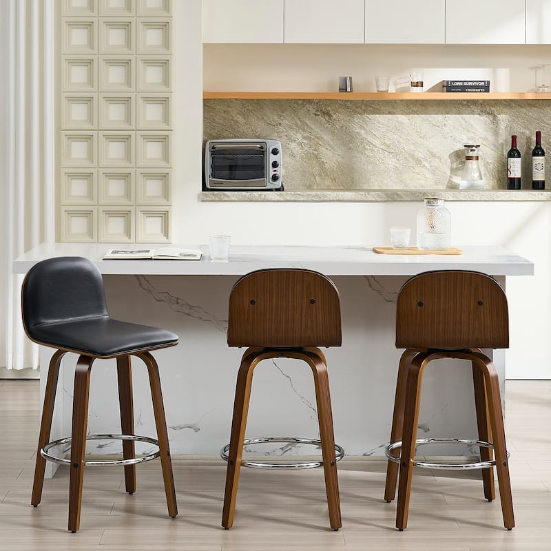 Upholstered Wood Swivel Bar Stools/ Counter Stool