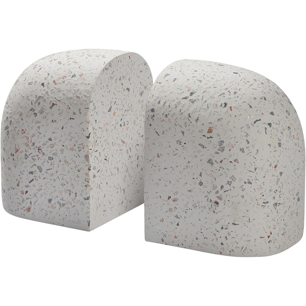 Renwil Bruno Indoor Terrazzo Bookends, White Speckled