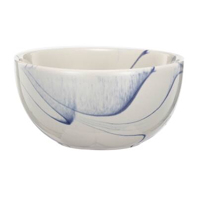 A&B Home Artist Fare White and Blue Bowl