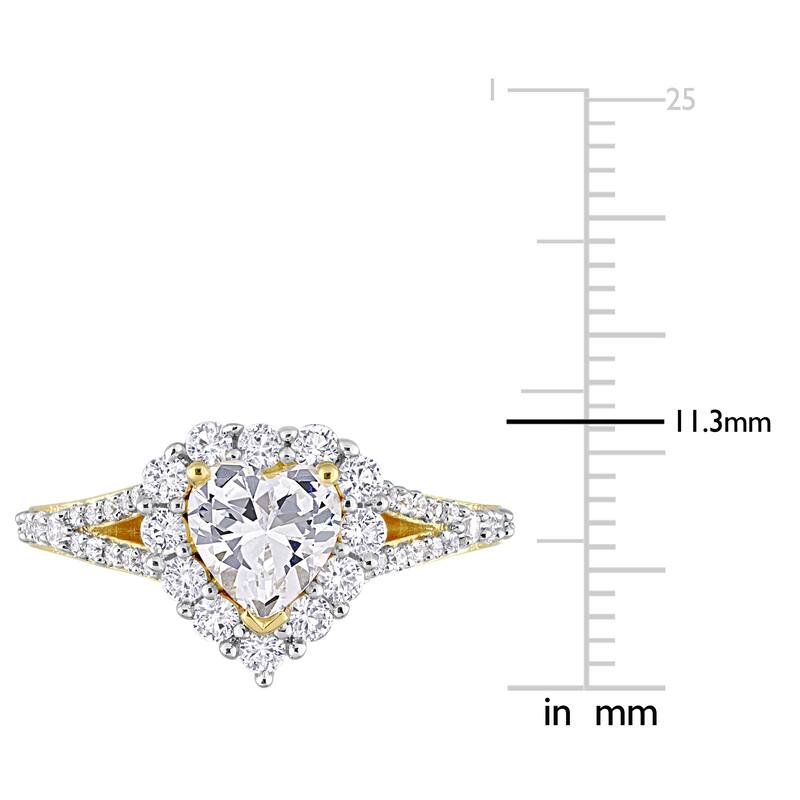 Miadora 2 2/5 CT TGW Created White Sapphire Fashion Ring Yellow Silver