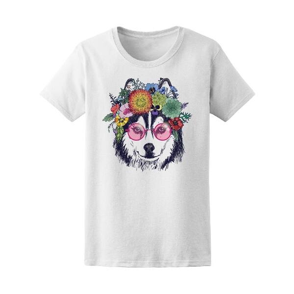 Shop Husky Hippie Flowers Dog Tee Women S Image By Shutterstock
