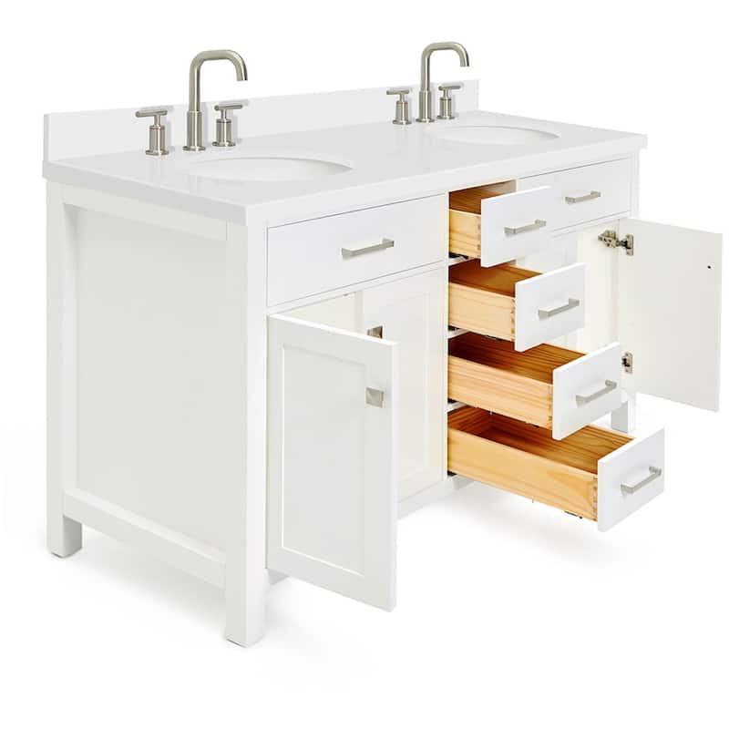 Ariel H061DWQOVO Bristol 61" Free Standing Double Oval Basin Vanity