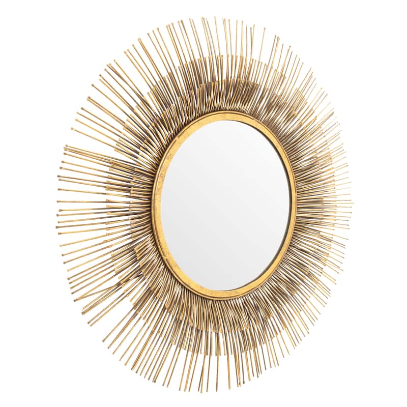 SAFAVIEH Weslon 34-inch Gold Sunburst Round Mirror - 33.5" W x 2.5" L x 33.5" H