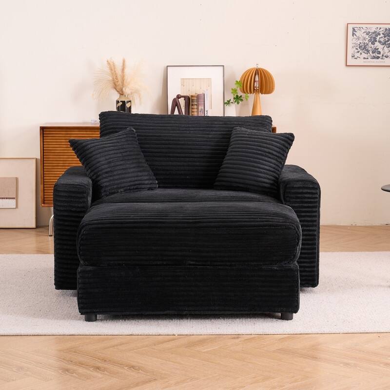 56.30" Single Sofa Chair, Independent Ottoman