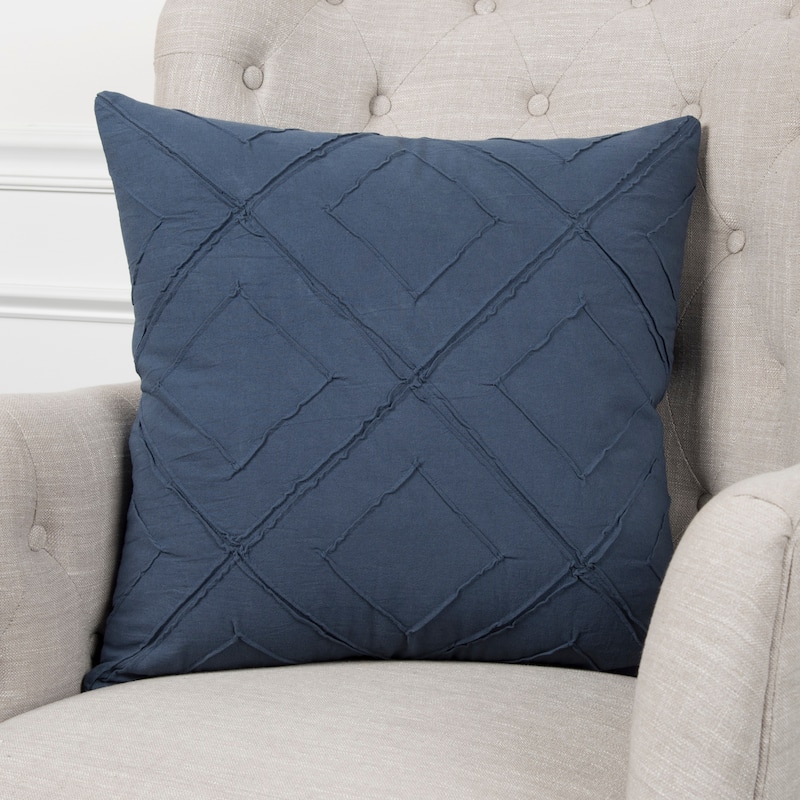 Rizzy Home Solid Indigo Poly Filled Pillow - 20" x 20"