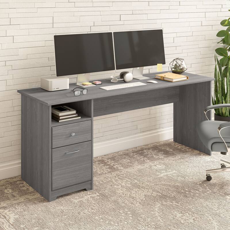 Cabot 72W Home Office Computer Desk with Drawers by Bush Furniture - Modern Gray