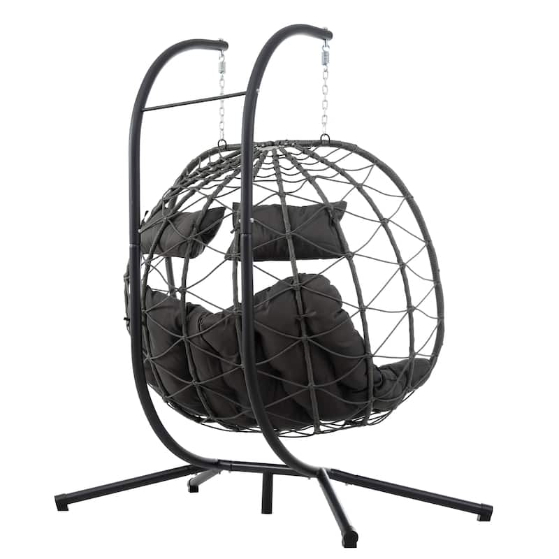 Steel Frame 2-Person Egg Chair with Stand