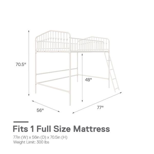 dimension image slide 2 of 3, The Novogratz Bushwick Metal Loft Bed