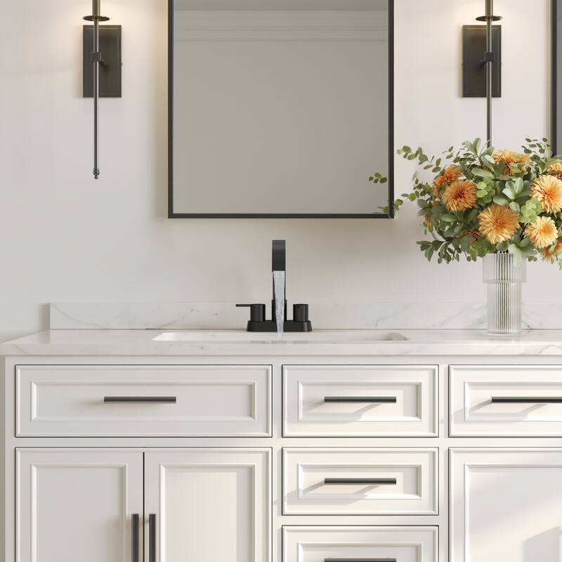 Double Handles 4 inche Centerset Bathroom Sink Faucet