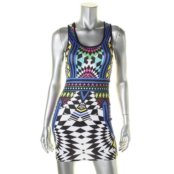 Shop Material Girl Womens Bodycon Dress Printed Sleeveless Xs