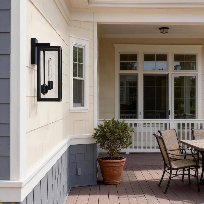 Large Medium Iron Rectangular Outdoor Wall Light