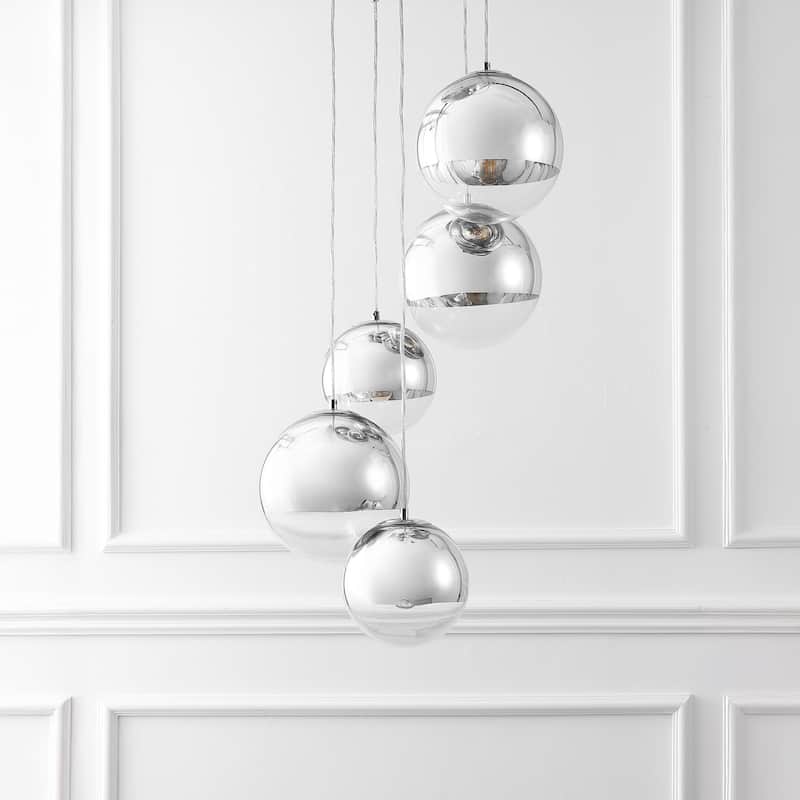 SAFAVIEH Couture Skylina Metal 5 Light Chandelier - 21"W x 21"D x 51"H