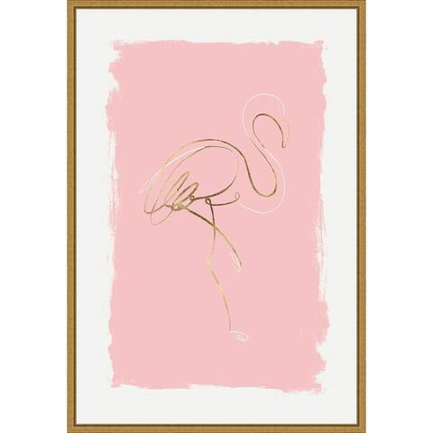 Graceful Bird I (Flamingo) by Eva Watts Framed Canvas Art
