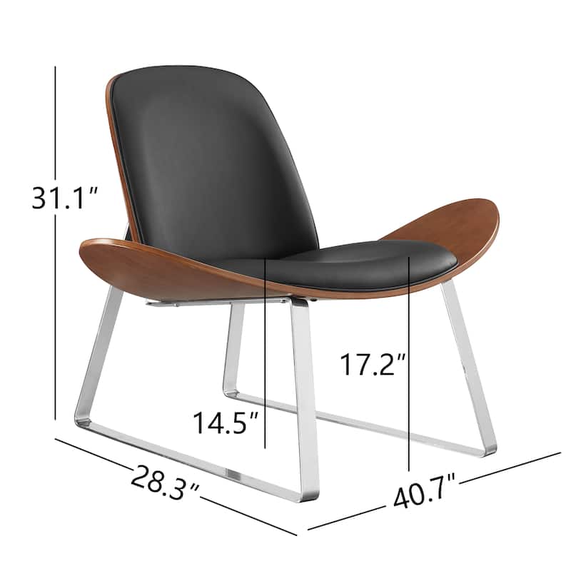 Corvus Mid-century Walnut Finish Accent Lounge Chair