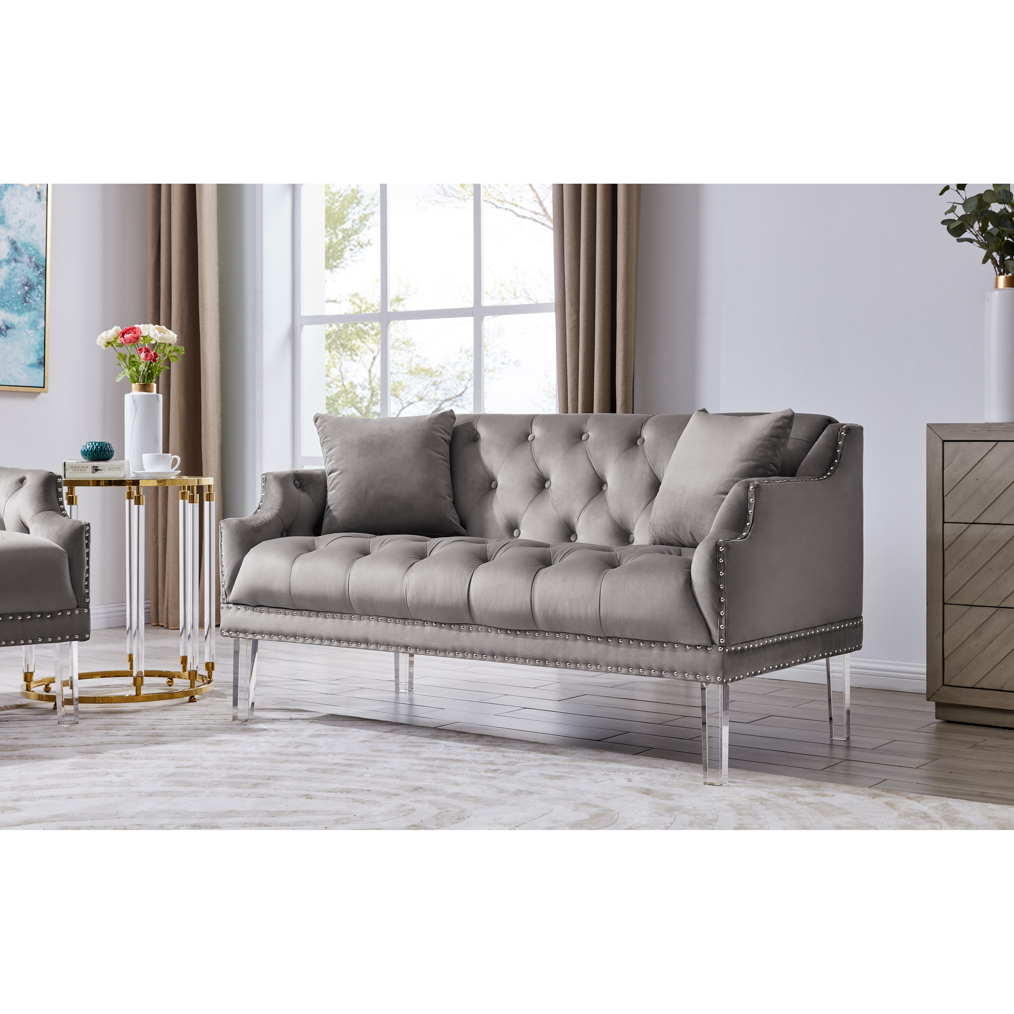 Grey Sloped Arms Loveseats Bed Bath Beyond
