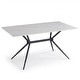 preview thumbnail 31 of 131, Elega Modern Sintered Stone Dining Table Modern Trestle Base Powder-Coated Steel Frame Kitchen Table - 47"-71" 48 Inches - White