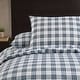 preview thumbnail 5 of 12, Eddie Bauer Basic Plaid Navy Cotton Percale Duvet Cover Set