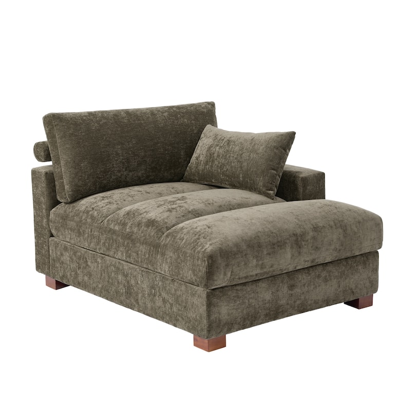 42"W Chenille Upholstered Chaise Lounge