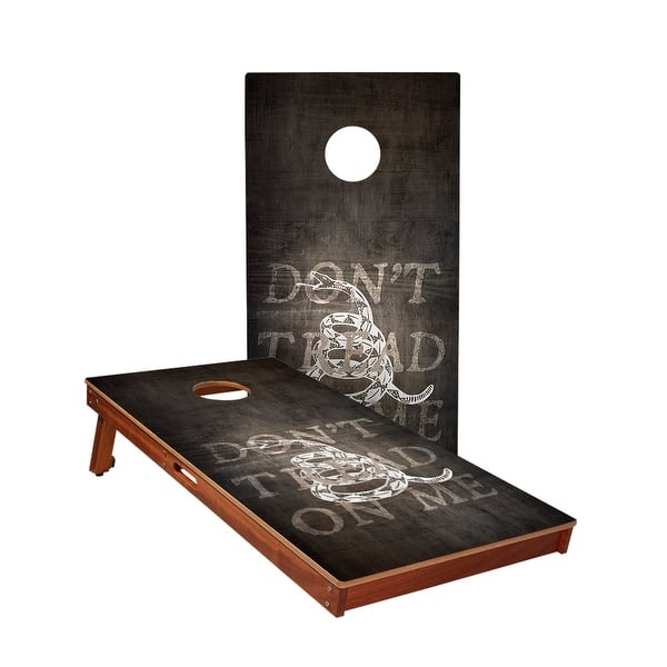 slide 2 of 5, Don't Tread Black All-Weather Cornhole Boards NO Bags - Add Board Lights