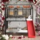 preview thumbnail 2 of 44, Modren Twin Over Twin Metal Bunk Bed House Bed With Slide,Solid Construction for Bedroom