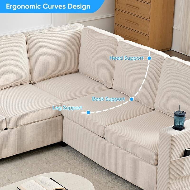 Mixoy Convertible Modular bunk combination sofa with pull out bed,L-shaped 5-seat Sectional Sleeper Sofa Bed with Storage seat