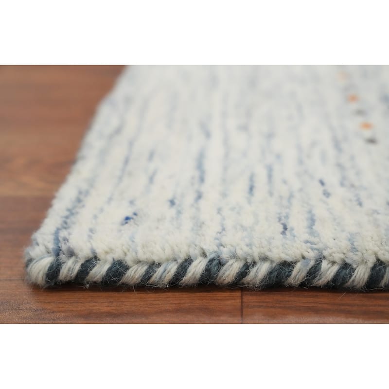 Hand Knotted Oriental 100% Wool Carpet Tribal Animal Pictorial Beige & Ivories Gabbeh Area Rug - 7' 9'' X 4' 11''