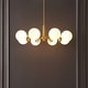 preview thumbnail 1 of 5, SAFAVIEH Lighting Prosie 8 Light 32" Chandelier - 32" x 32" x 19-49"- W/D/H Gold
