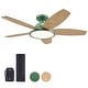 preview thumbnail 4 of 113, 5 - Blade Low Profile Flush Mount Modern Ceiling Fan with LED Light and Remote