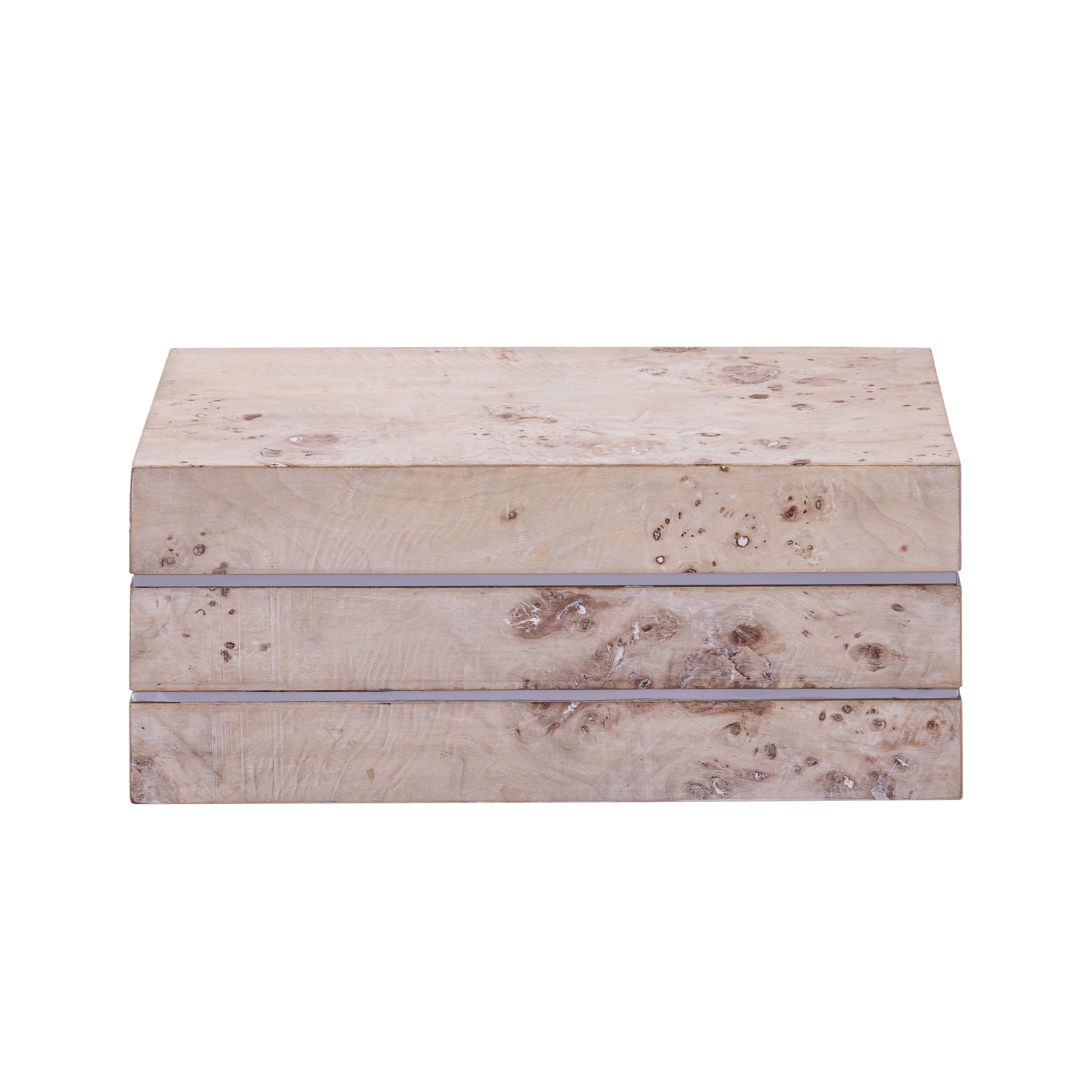 Atlas Salem White Painted Burl Wood Box