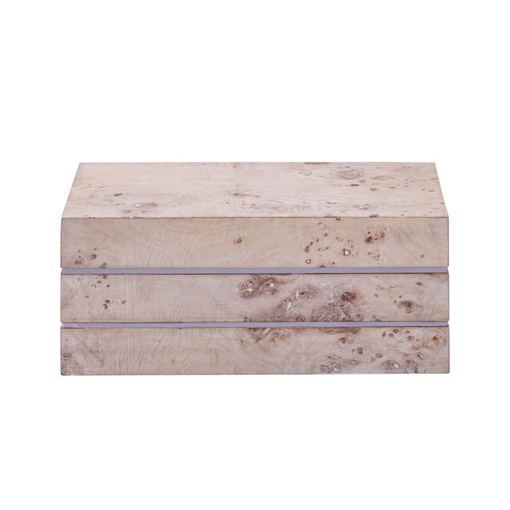 Atlas Salem White Painted Burl Wood Box