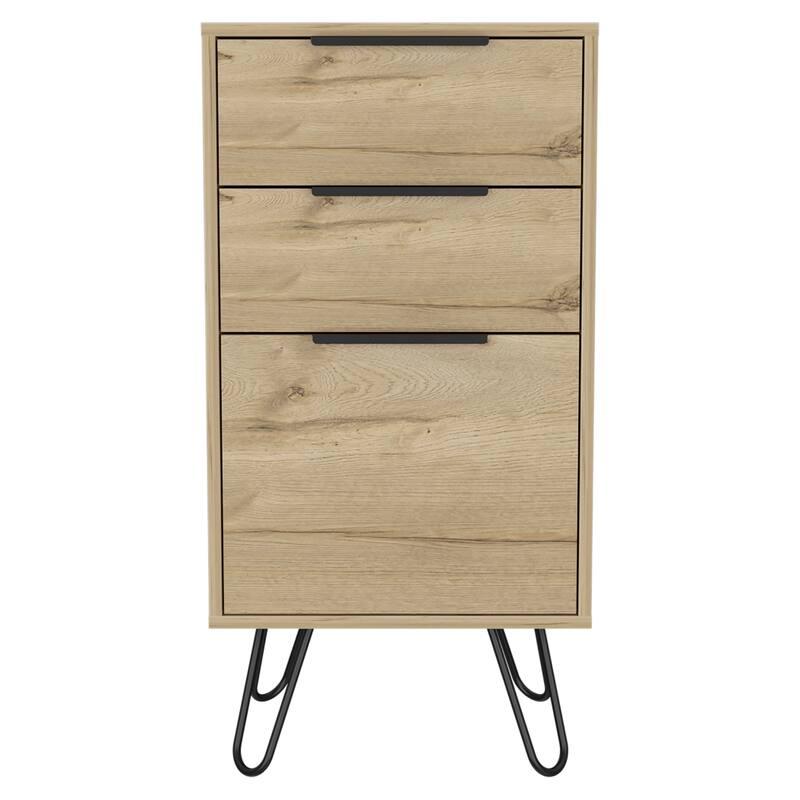 FM Furniture London Dresser with 3 Drawers, Superior Top, and Hairpin Legs