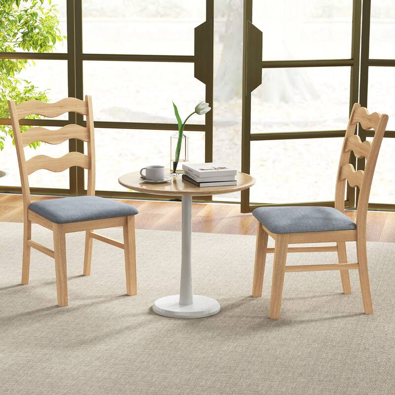 Gymax Dining Chair Set of 2 w/ Padded Seat Hollowed Wave Backrest