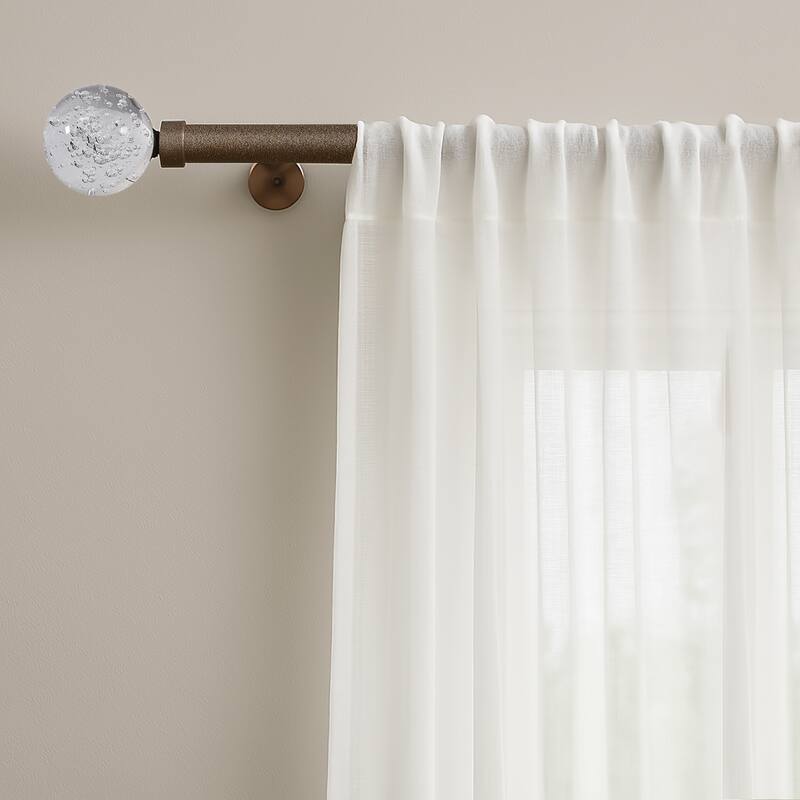 Clear Ball Bubbles Bronze Modern Curtain Rod For Windows (48" - 86") - 48" - 86" inches - Bronze