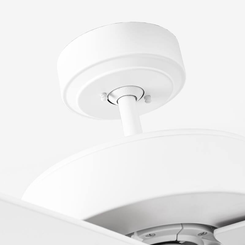 52" White Modern Ceiling Fan without Light - 52-inch W x 10.9-inch H