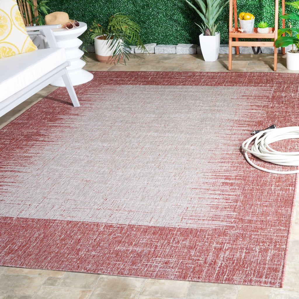 SAFAVIEH Courtyard Elka Indoor/Outdoor Border Rug