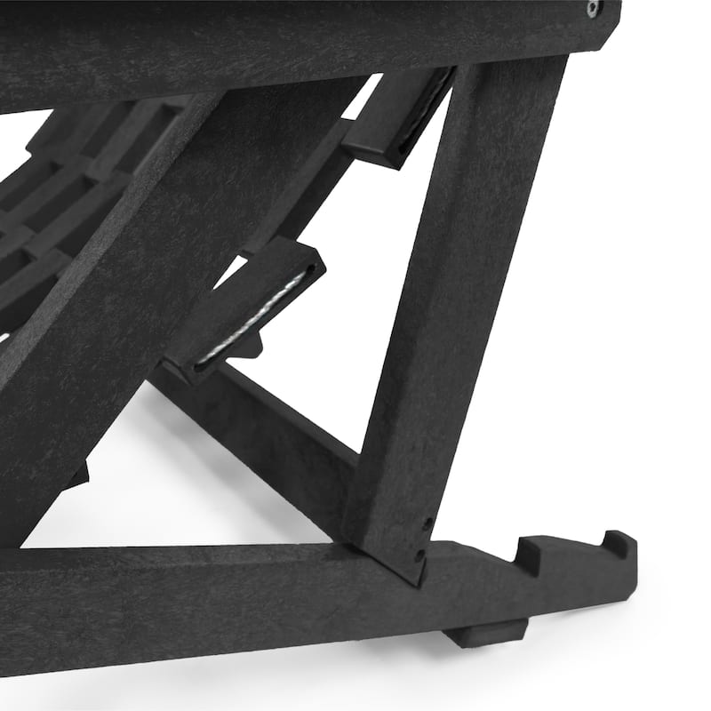 Aspen Fully Assembled All-Weather HDPE Outdoor Folding Lounge Chair with Removable Cushion