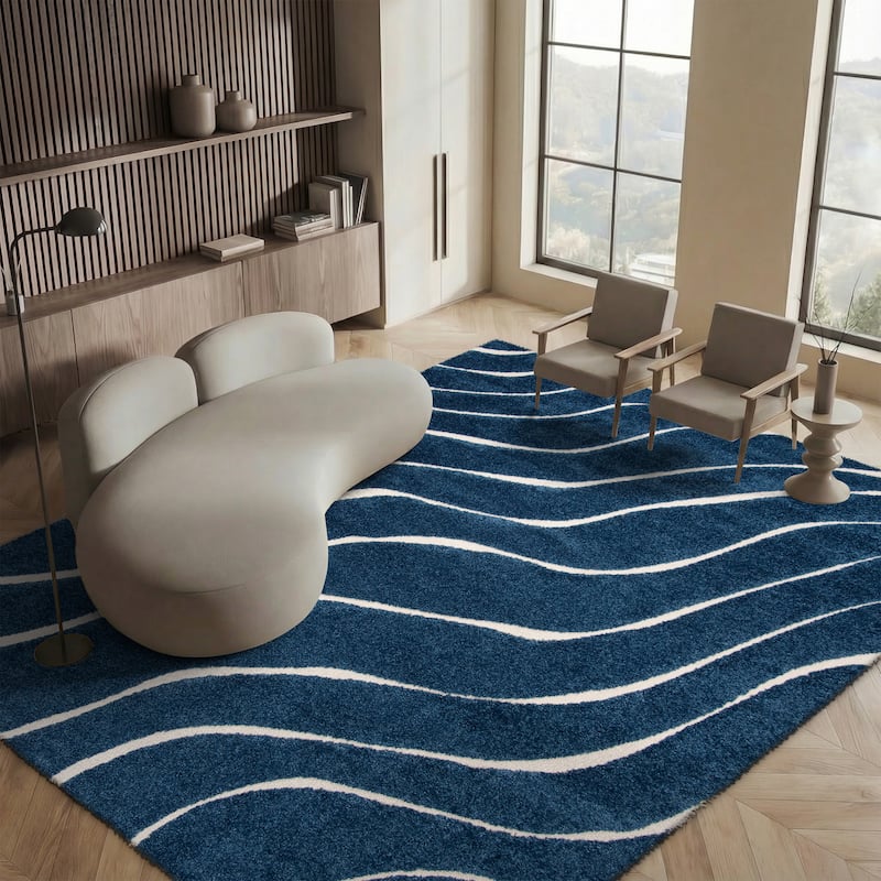 SAFAVIEH Florida Shag Borbala Soft Serene Waves 1.2-inch Thick