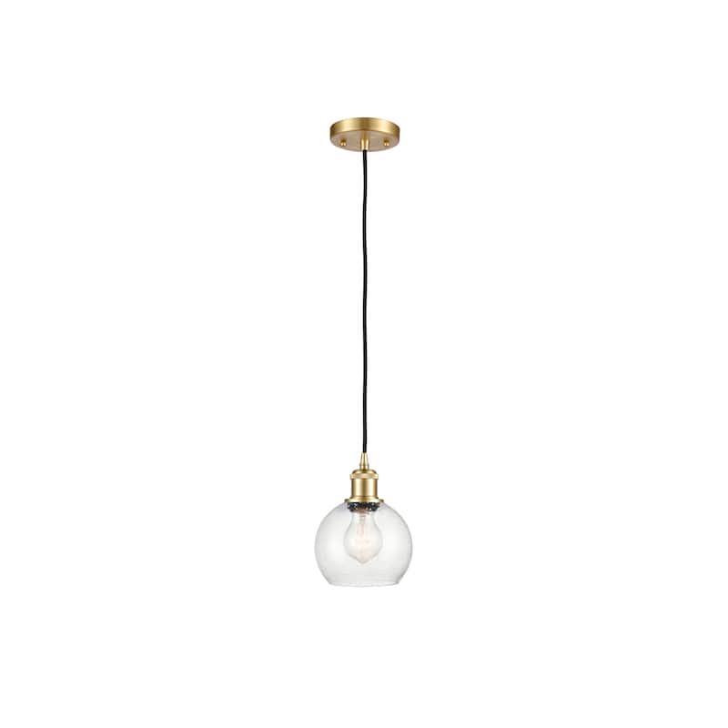 Innovations Lighting Ballston Athens 1 Light 6" Cord Hung Mini Pendant - Satin Gold/Seedy