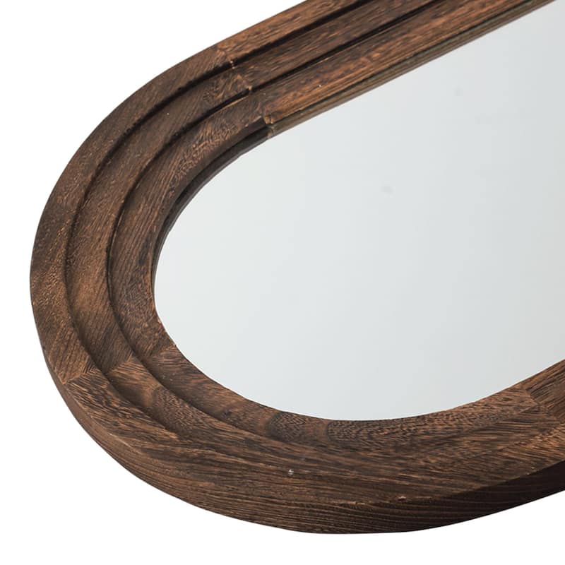 Arched Distressed Wood Mirror Full-length Floor Mirror