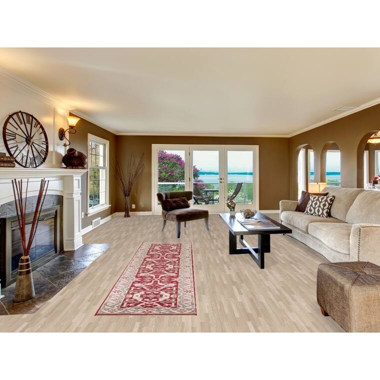 Red Oushak Indian Runner Rug Hand-Knotted Transitional Wool Carpet - 2'7"x 9'8"