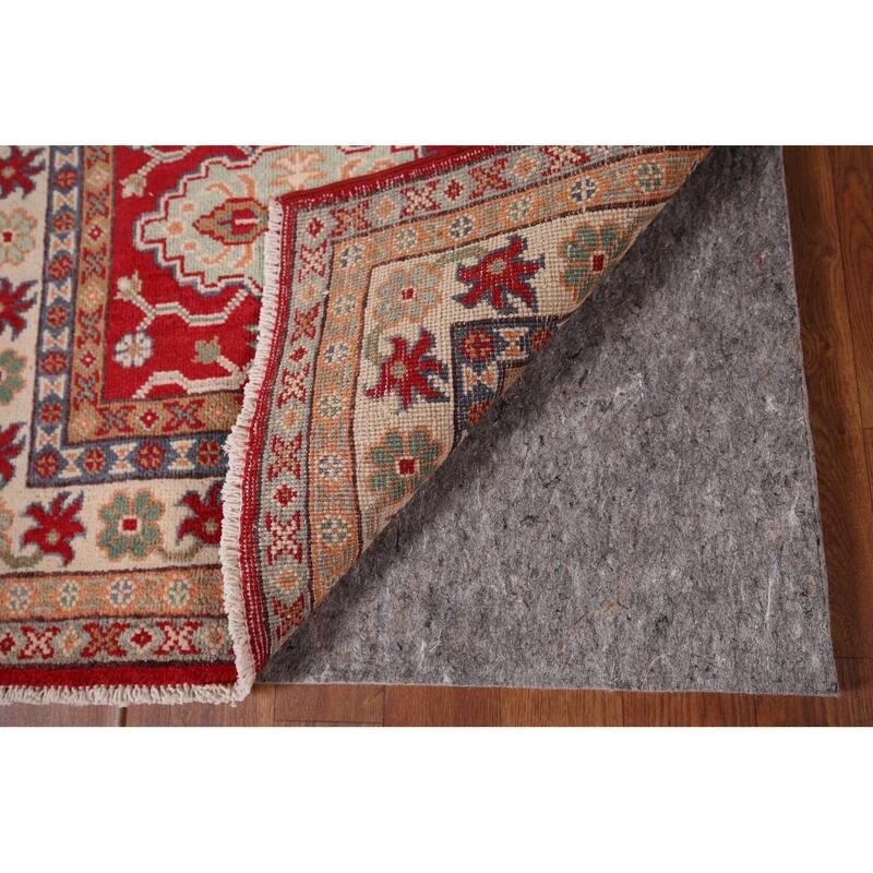 Kazak Foyer Rug Handmade Traditional Red Wool Carpet - 2'8" x 4'2"