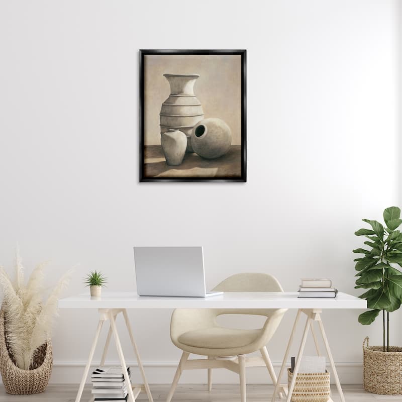 Stupell Traditional Vessels Still Life Framed Floater Canvas Wall Art Design By André Mazo