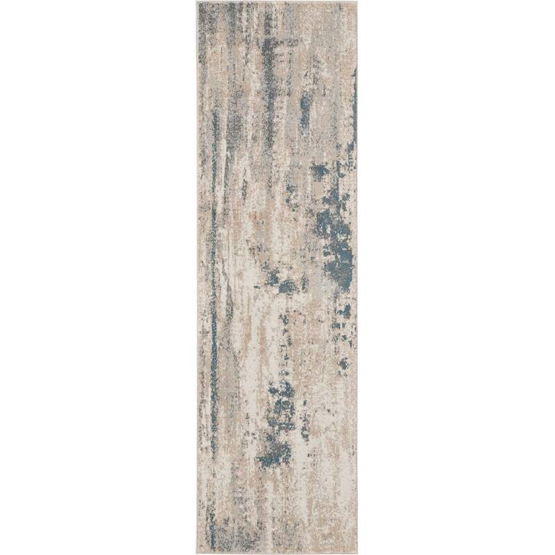 Power Loomed Abstract Modern Non Skid Stain Resistant Area Rug - 90' X '26' X '0.5